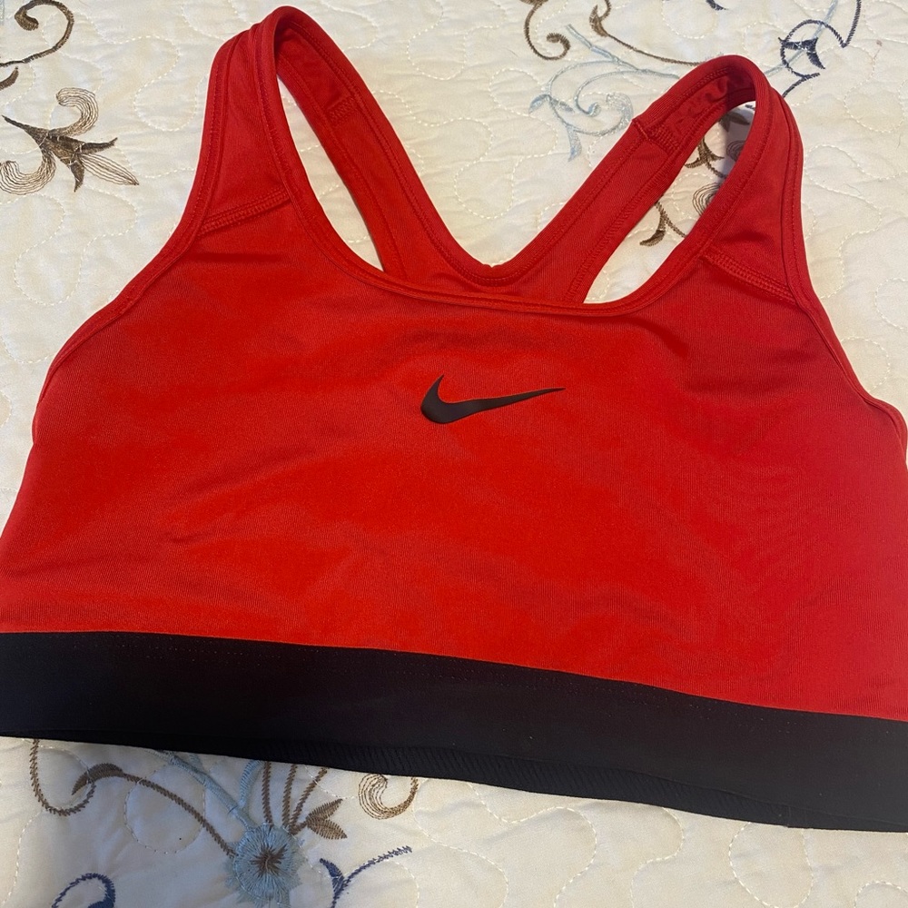 Red Nike sports bra